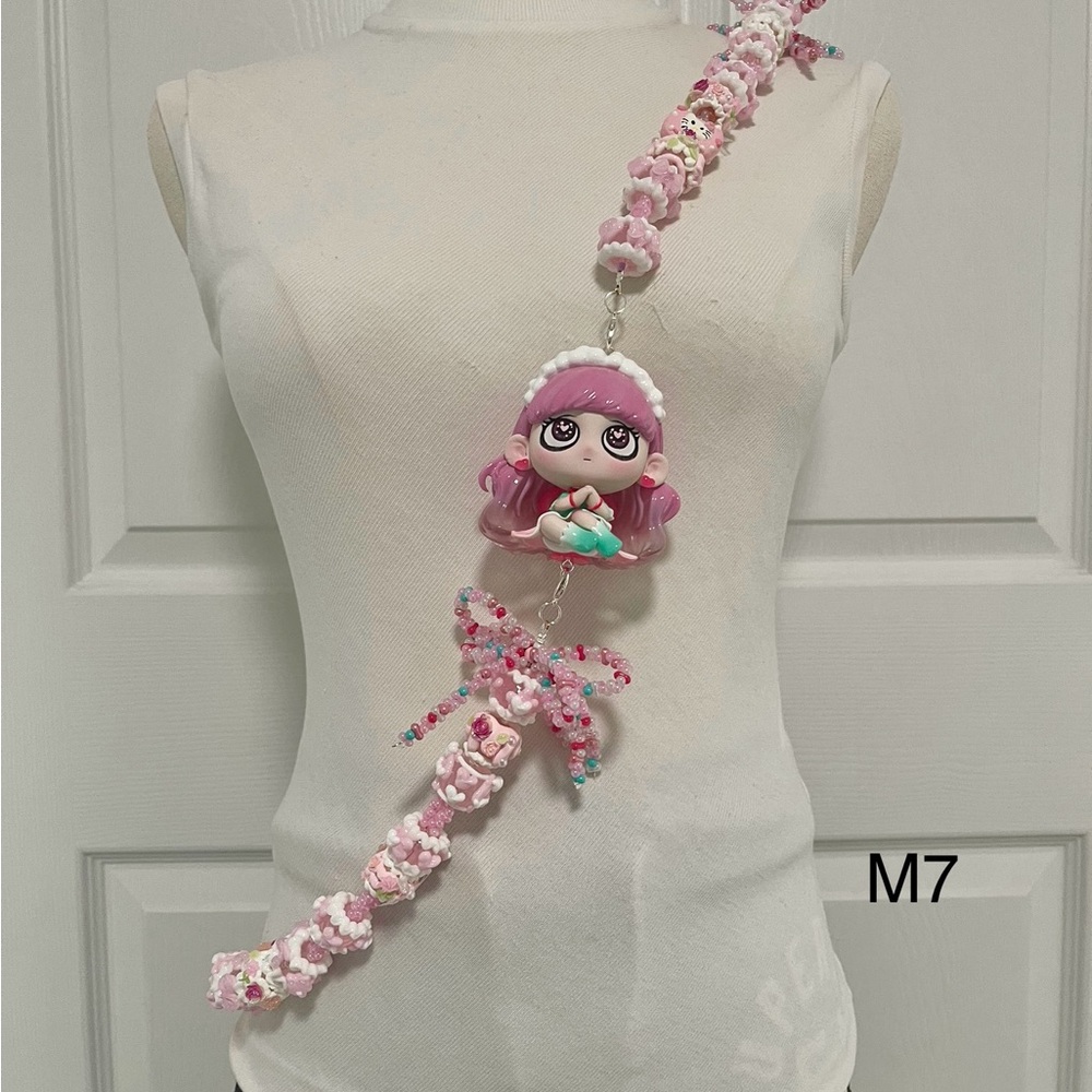 Handmade Crossbody Phone Strap with Figure Toy adjustable for Phone Lanyard,Bag